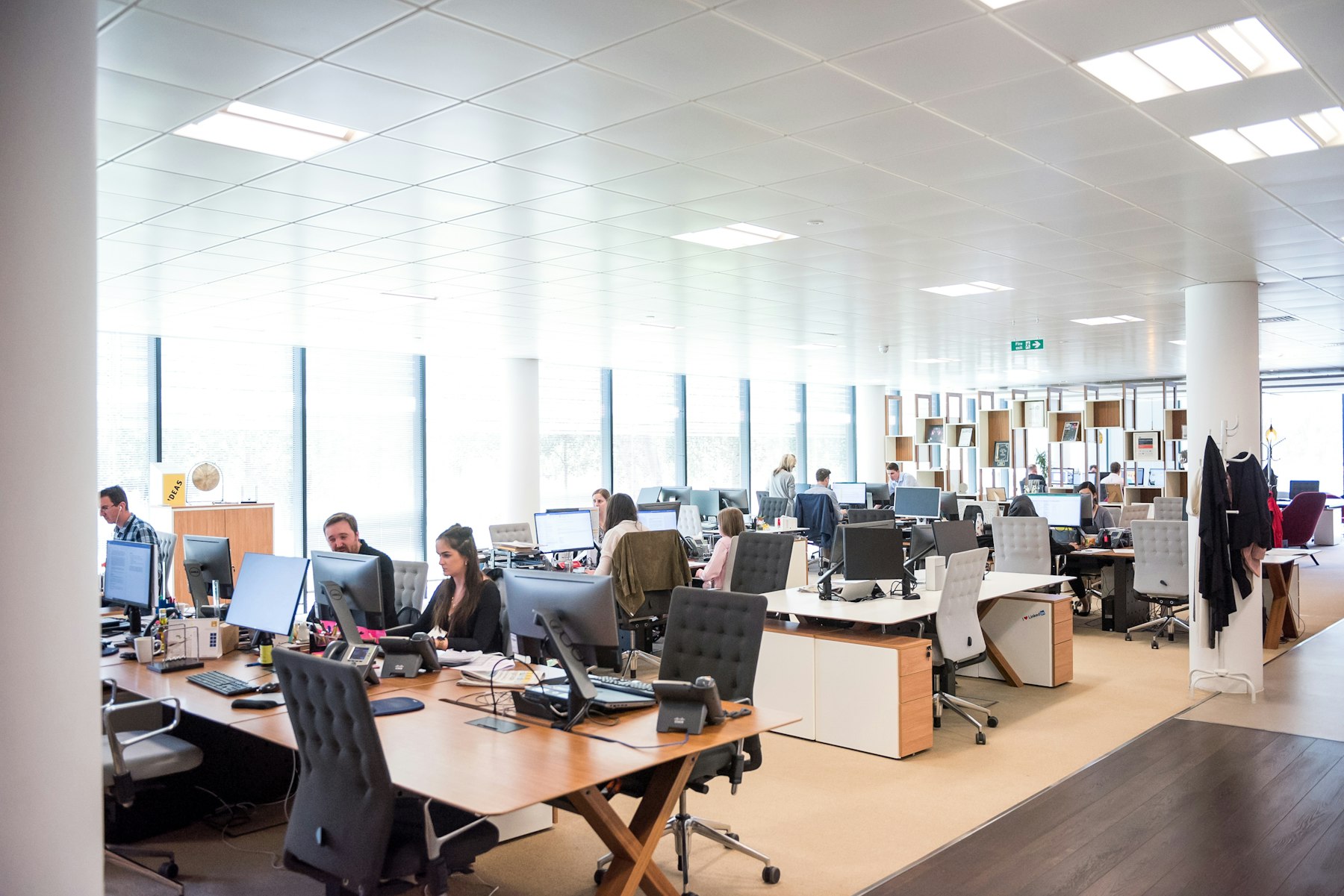 Open office with people at desks